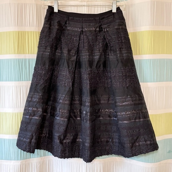 Piazza Sempione Lace Textured Midi Skirt Black Sz 42 - Picture 9 of 9